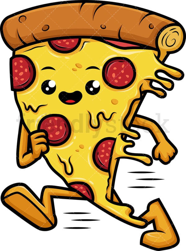 Pizza character running fast. PNG - JPG and vector EPS (infinitely scalable).