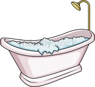 Full bathtub. PNG - JPG and vector EPS (infinitely scalable). Image isolated on transparent background.