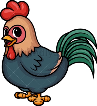 Chibi kawaii rooster. PNG - JPG and vector EPS (infinitely scalable).
