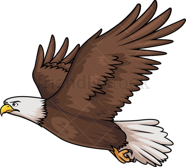 Bald Eagle Raising Wing Cartoon Clipart Vector - FriendlyStock