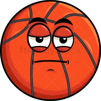 Heavy eyes basketball emoticon. PNG - JPG and vector EPS file formats (infinitely scalable). Image isolated on transparent background.