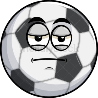 Heavy eyes soccer ball emoticon. PNG - JPG and vector EPS file formats (infinitely scalable). Image isolated on transparent background.