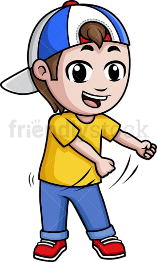 Little kid dancing the floss. PNG - JPG and vector EPS (infinitely scalable).