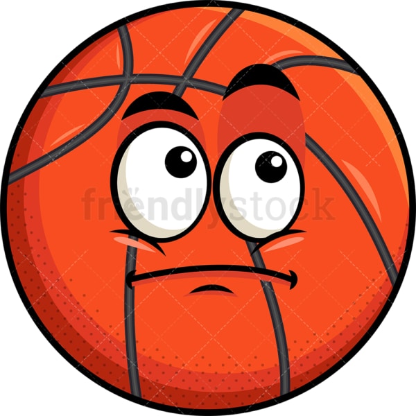 Wondering basketball emoticon. PNG - JPG and vector EPS file formats (infinitely scalable). Image isolated on transparent background.