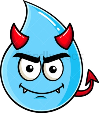 Crafty devil raindrop emoticon. PNG - JPG and vector EPS file formats (infinitely scalable). Image isolated on transparent background.