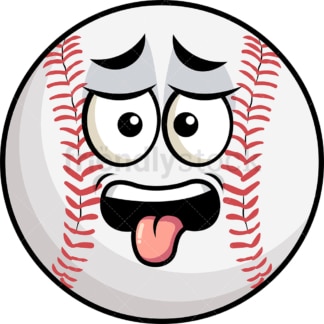 Disgusted baseball emoticon. PNG - JPG and vector EPS file formats (infinitely scalable). Image isolated on transparent background.