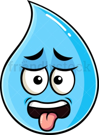 Disgusted raindrop emoticon. PNG - JPG and vector EPS file formats (infinitely scalable). Image isolated on transparent background.
