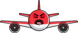 Yelling airplane emoticon. PNG - JPG and vector EPS file formats (infinitely scalable). Image isolated on transparent background.