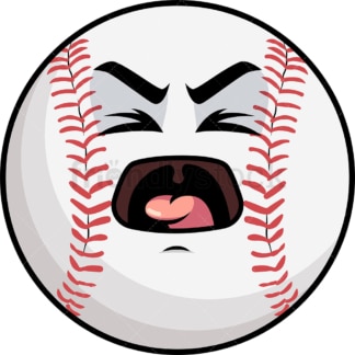 Yelling baseball emoticon. PNG - JPG and vector EPS file formats (infinitely scalable). Image isolated on transparent background.
