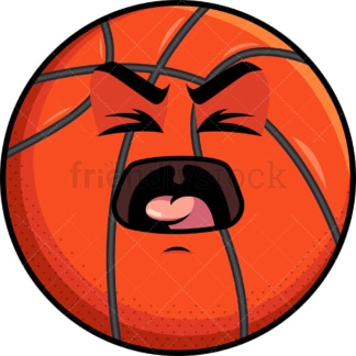 Yelling basketball emoticon. PNG - JPG and vector EPS file formats (infinitely scalable). Image isolated on transparent background.