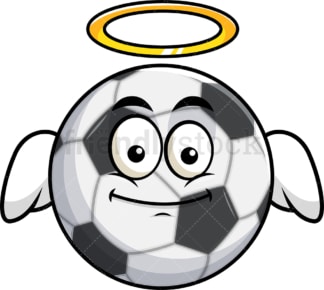 With wings and halo soccer ball emoticon. PNG - JPG and vector EPS file formats (infinitely scalable). Image isolated on transparent background.