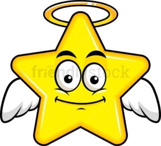 With wings and halo star emoticon. PNG - JPG and vector EPS file formats (infinitely scalable). Image isolated on transparent background.