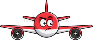 Irritated airplane emoticon. PNG - JPG and vector EPS file formats (infinitely scalable). Image isolated on transparent background.