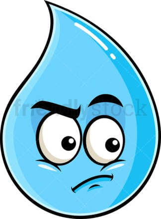 Irritated raindrop emoticon. PNG - JPG and vector EPS file formats (infinitely scalable). Image isolated on transparent background.