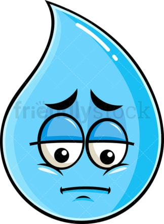 Depressed raindrop emoticon. PNG - JPG and vector EPS file formats (infinitely scalable). Image isolated on transparent background.