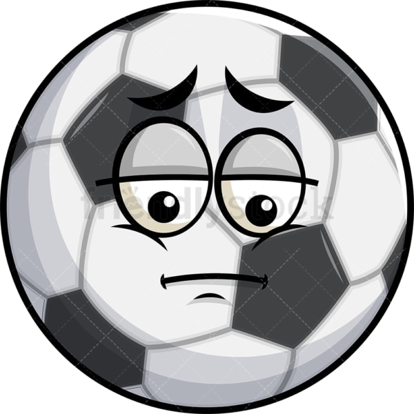 Depressed soccer ball emoticon. PNG - JPG and vector EPS file formats (infinitely scalable). Image isolated on transparent background.