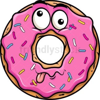 Goofy crazy eyes donut emoticon. PNG - JPG and vector EPS file formats (infinitely scalable). Image isolated on transparent background.