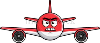 Angry airplane emoticon. PNG - JPG and vector EPS file formats (infinitely scalable). Image isolated on transparent background.