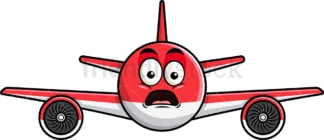 Shocked airplane emoticon. PNG - JPG and vector EPS file formats (infinitely scalable). Image isolated on transparent background.