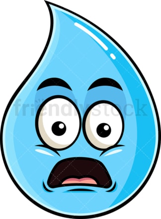 Shocked raindrop emoticon. PNG - JPG and vector EPS file formats (infinitely scalable). Image isolated on transparent background.