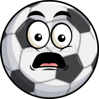Shocked soccer ball emoticon. PNG - JPG and vector EPS file formats (infinitely scalable). Image isolated on transparent background.