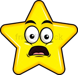 Shocked star emoticon. PNG - JPG and vector EPS file formats (infinitely scalable). Image isolated on transparent background.