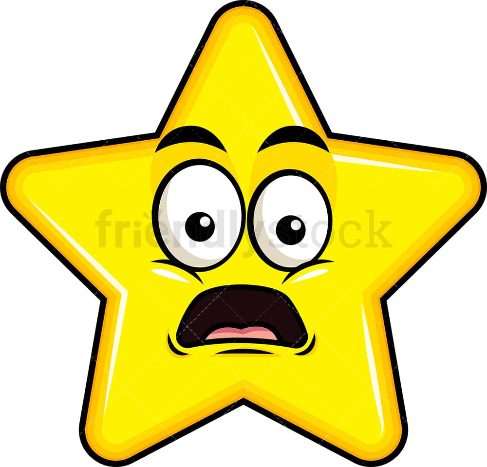 Shocked Star Emoji Cartoon Clipart Vector Friendlystock
