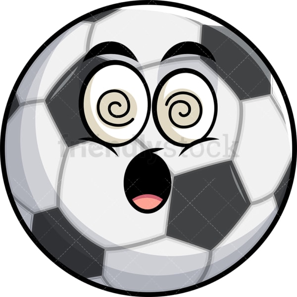 Stunned soccer ball emoticon. PNG - JPG and vector EPS file formats (infinitely scalable). Image isolated on transparent background.