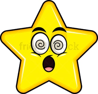 Stunned star emoticon. PNG - JPG and vector EPS file formats (infinitely scalable). Image isolated on transparent background.