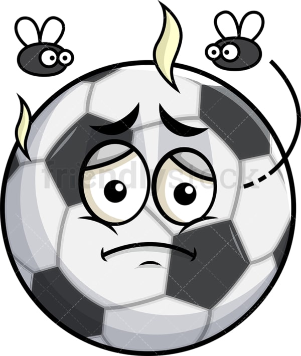 Annoyed Soccer Ball Emoji Cartoon Clipart Vector FriendlyStock