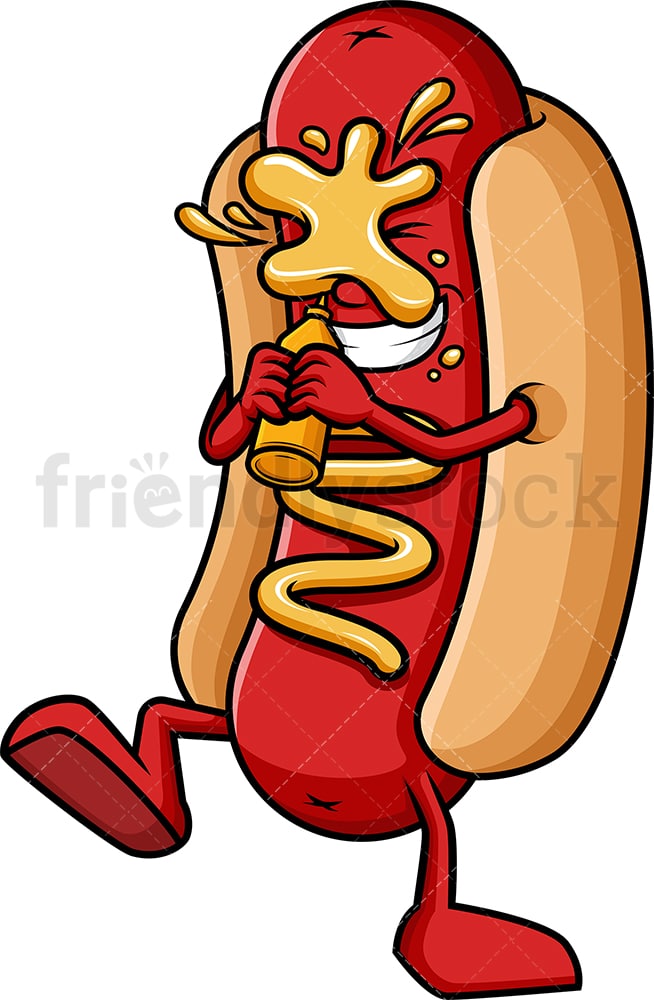 Funny Hot Dog Cartoon Clipart Vector - FriendlyStock