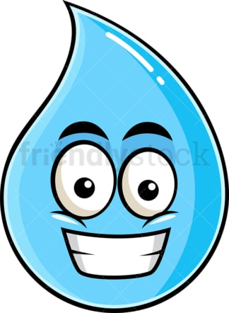 Grinning raindrop emoticon. PNG - JPG and vector EPS file formats (infinitely scalable). Image isolated on transparent background.