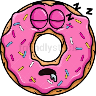 Sleeping donut emoticon. PNG - JPG and vector EPS file formats (infinitely scalable). Image isolated on transparent background.