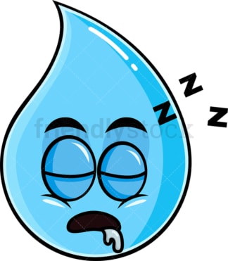 Sleeping raindrop emoticon. PNG - JPG and vector EPS file formats (infinitely scalable). Image isolated on transparent background.