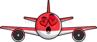 In love airplane emoticon. PNG - JPG and vector EPS file formats (infinitely scalable). Image isolated on transparent background.