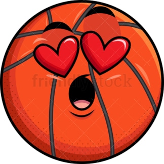 In love basketball emoticon. PNG - JPG and vector EPS file formats (infinitely scalable). Image isolated on transparent background.