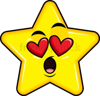 In love star emoticon. PNG - JPG and vector EPS file formats (infinitely scalable). Image isolated on transparent background.