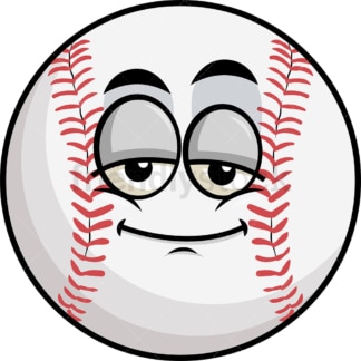 Sleepy baseball emoticon. PNG - JPG and vector EPS file formats (infinitely scalable). Image isolated on transparent background.