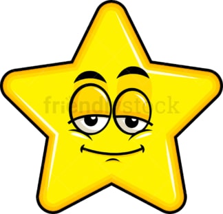 Sleepy star emoticon. PNG - JPG and vector EPS file formats (infinitely scalable). Image isolated on transparent background.