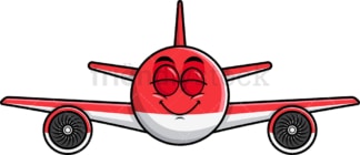 Delighted airplane emoticon. PNG - JPG and vector EPS file formats (infinitely scalable). Image isolated on transparent background.