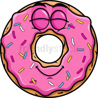 Delighted donut emoticon. PNG - JPG and vector EPS file formats (infinitely scalable). Image isolated on transparent background.
