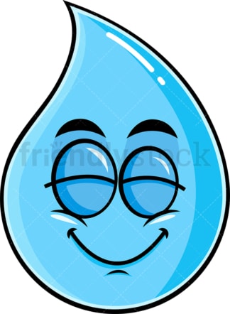 Delighted raindrop emoticon. PNG - JPG and vector EPS file formats (infinitely scalable). Image isolated on transparent background.