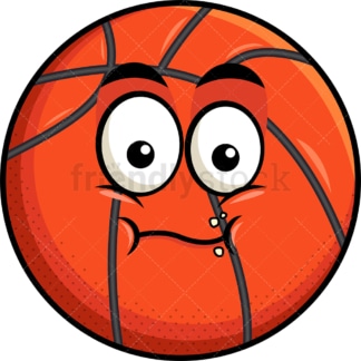 Chewing basketball emoticon. PNG - JPG and vector EPS file formats (infinitely scalable). Image isolated on transparent background.