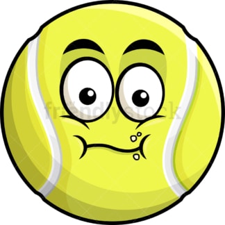 Chewing tennis ball emoticon. PNG - JPG and vector EPS file formats (infinitely scalable). Image isolated on transparent background.