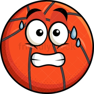 Sweating basketball emoticon. PNG - JPG and vector EPS file formats (infinitely scalable). Image isolated on transparent background.