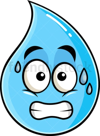Sweating raindrop emoticon. PNG - JPG and vector EPS file formats (infinitely scalable). Image isolated on transparent background.