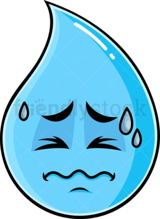 In Pain Raindrop Emoticon. PNG - JPG and vector EPS file formats (infinitely scalable). Image isolated on transparent background.