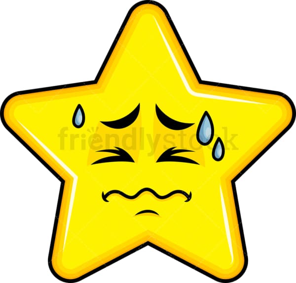In Pain Star Emoticon. PNG - JPG and vector EPS file formats (infinitely scalable). Image isolated on transparent background.