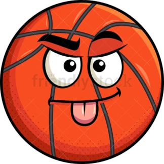 Sarcastic basketball emoticon. PNG - JPG and vector EPS file formats (infinitely scalable). Image isolated on transparent background.