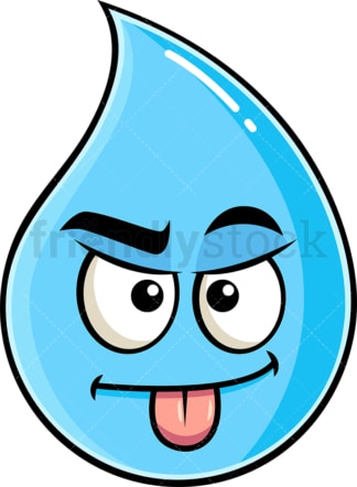 Sarcastic raindrop emoticon. PNG - JPG and vector EPS file formats (infinitely scalable). Image isolated on transparent background.
